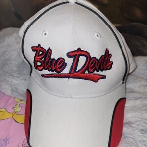 Blue Devils White and Red Cap